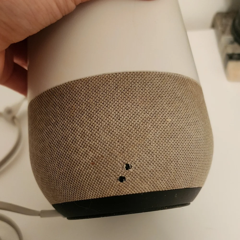 Google Home Smart Assistant Speaker White/Slate with Power Cable